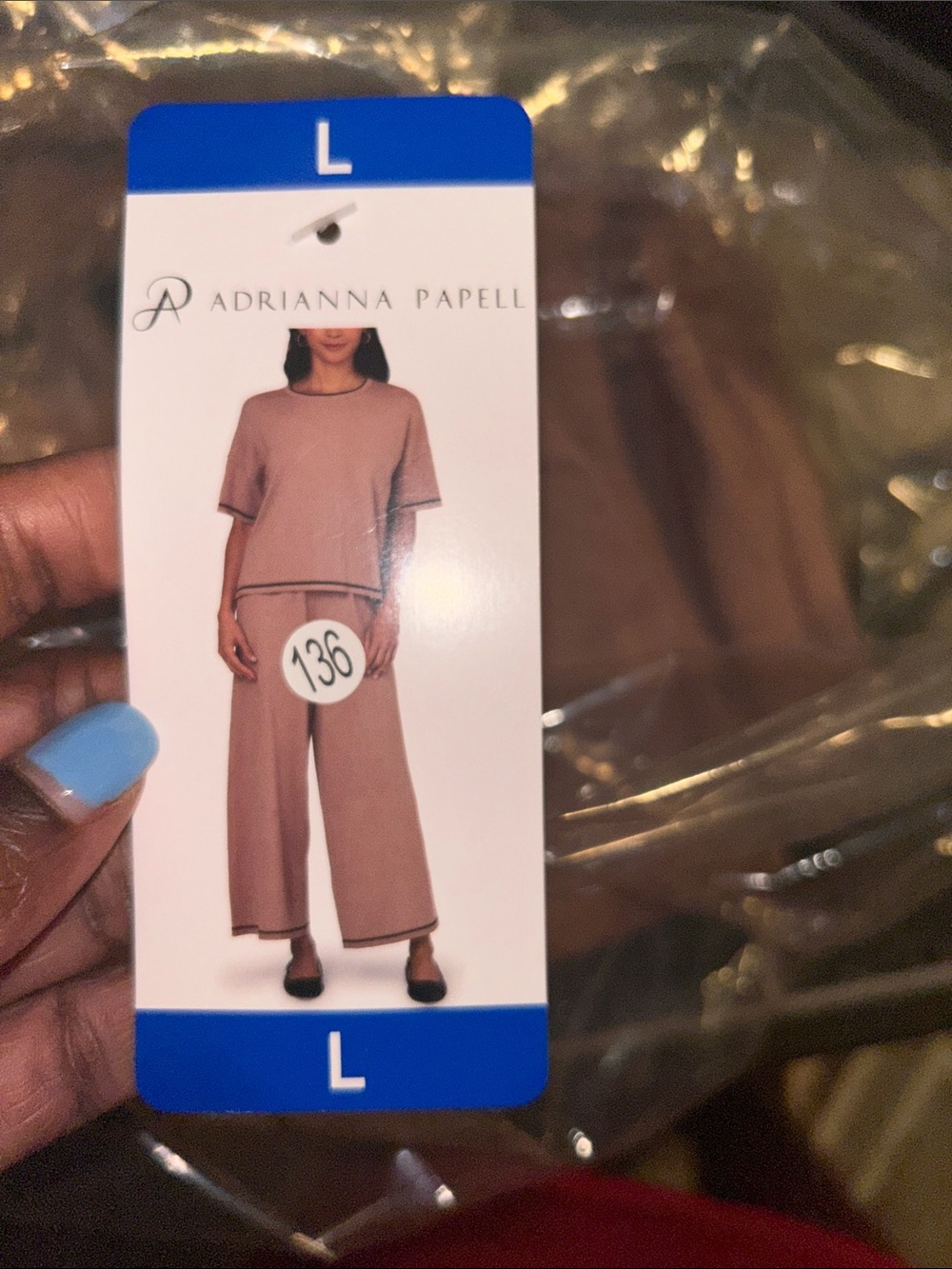 Adrianna Papell Wide-Leg Pants Set in Mauve Pink